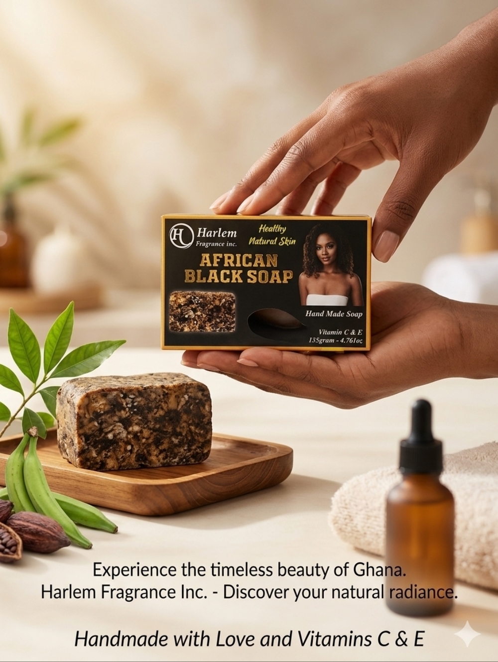 Harlem African Black Soap - Natural Hand Made Soap (Black)